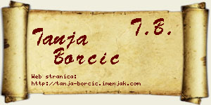 Tanja Borčić vizit kartica